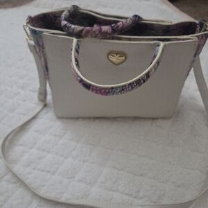 Betsey Johnson Crossbody Bag with Purple Accent Handles